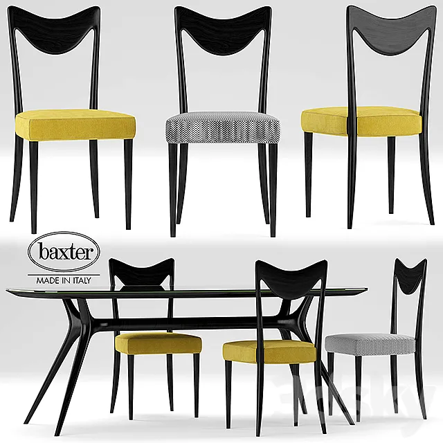Table and chairs Baxter ODETTE 3DSMax File