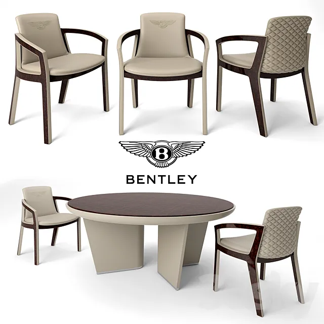 Table and chairs Bentley Home. Belgravia Chair. Madeley Table 3DSMax File