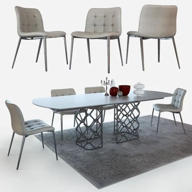 Table and chairs Bontempi Casa 3dsMax Model