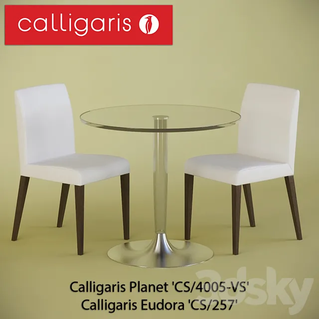 Table and chairs: Calligaris Planet ‘CS _ 4005-VS’ _ & Calligaris Eudora ‘CS _ 257’ 3ds Max