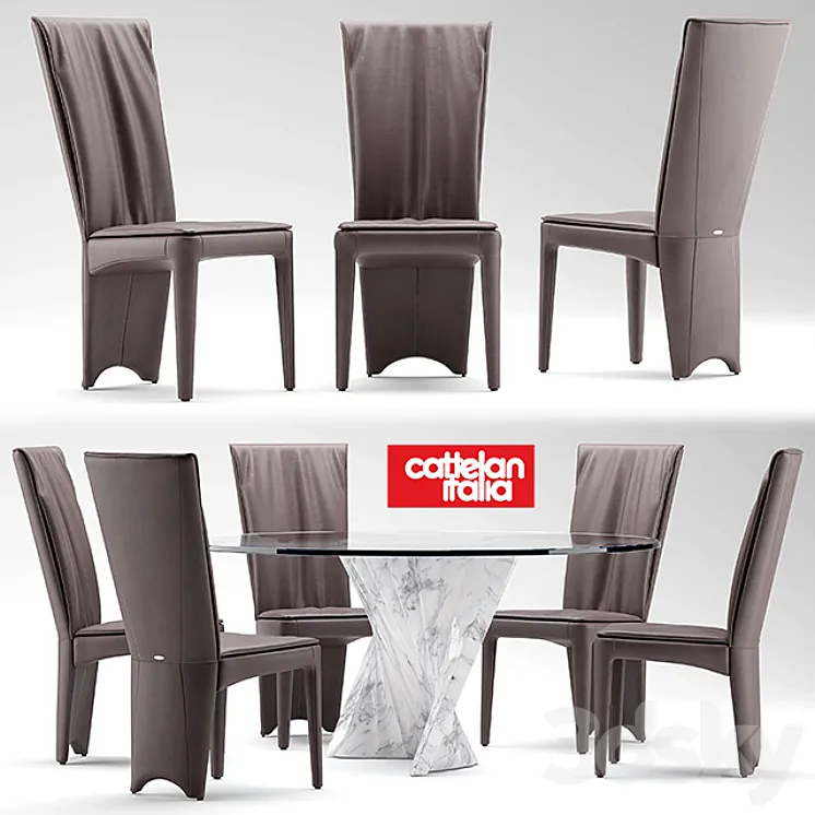 Table and chairs cattelan italia AURELIA 3DS Max
