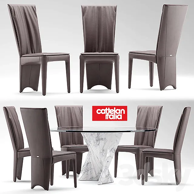 Table and chairs cattelan italia AURELIA 3DSMax File