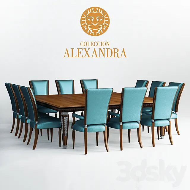 Table and chairs Coleccion Alexandra Deco 3DSMax File