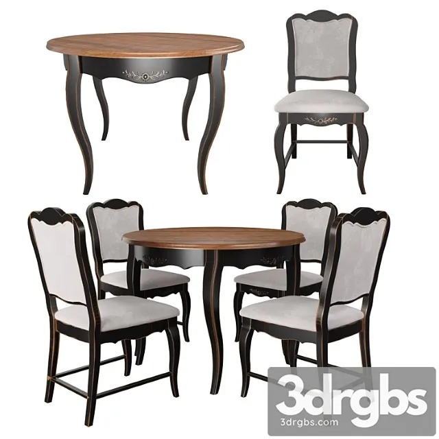 Table and chairs from the collection of mobilier de maison 2 3dsmax Download