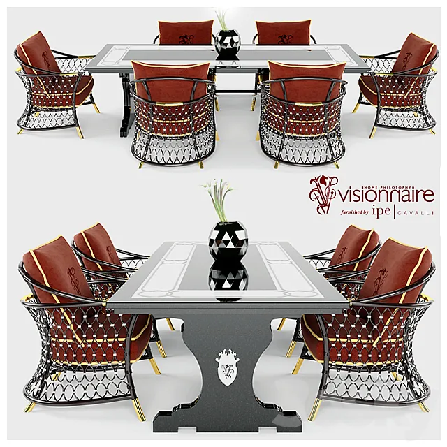 Table and chairs IPE CAVALLI 3DS Max Model