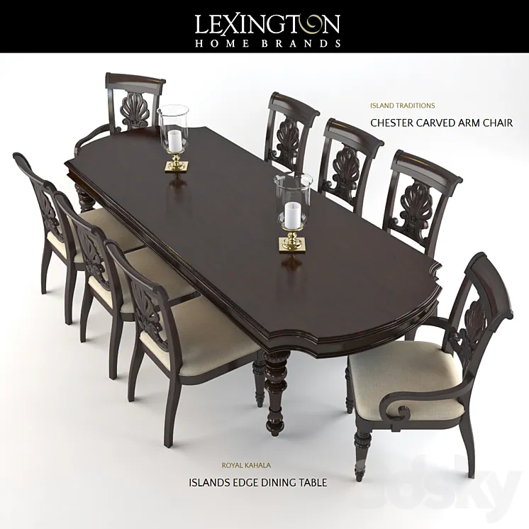table and chairs Lexington 3DS Max
