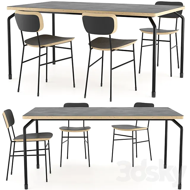 Table and chairs Master from Lube 3DSMax File