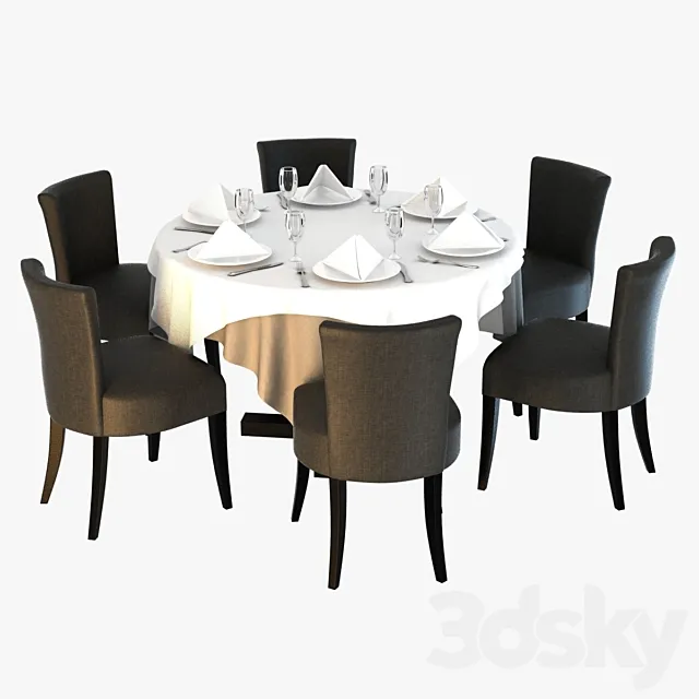 Table and chairs Morgan 3DSMax File