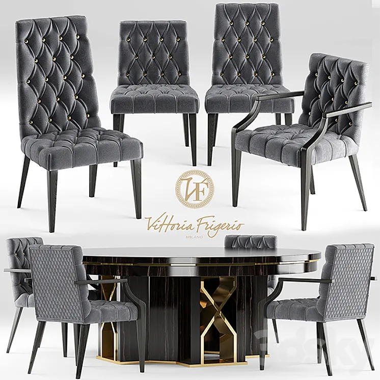 Table and chairs Vittoria Frigerio 3DS Max