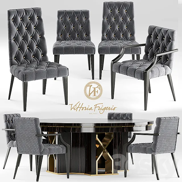 Table and chairs Vittoria Frigerio 3DSMax File