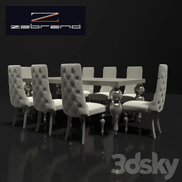 Table and chairs ZebranoCasa 3DS Max Model