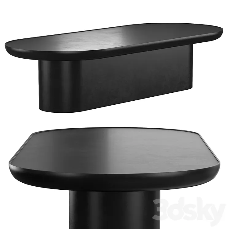 Table Black Oval 3DS Max Model