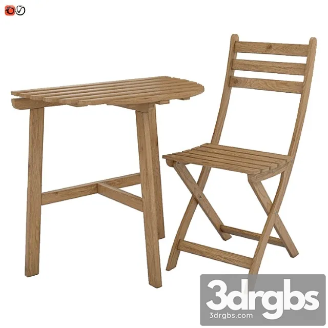 Table Chair Ikea Askholmen 02 3dsmax Download