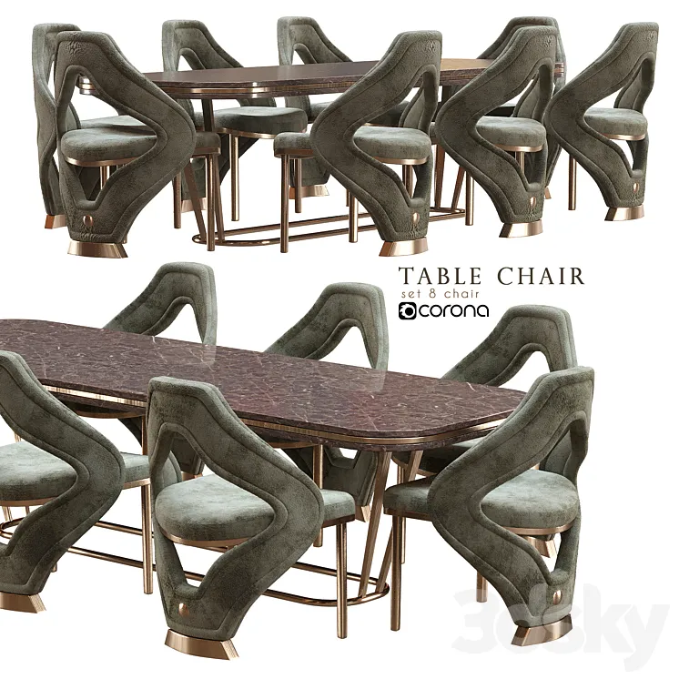 table chair modern 3DS Max