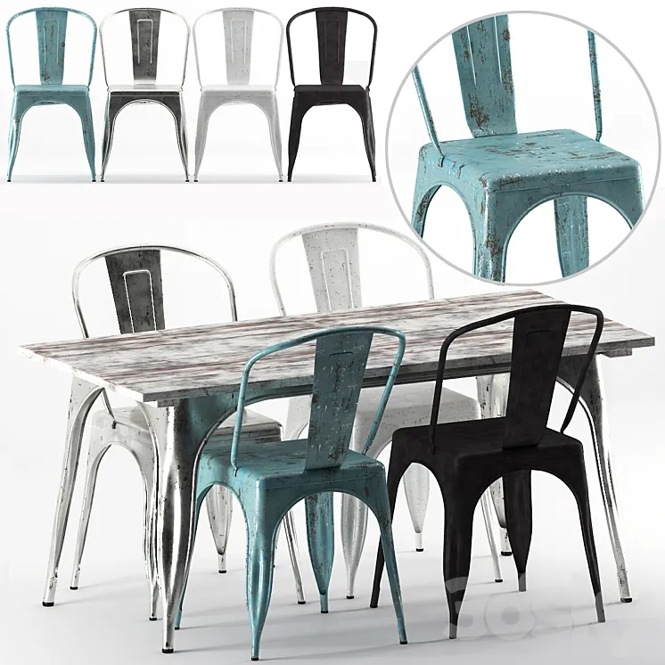 Table Chair Set 03 3DS Max