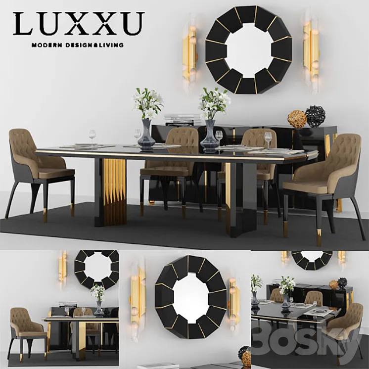 Table + Chair Set_2 by LUXXU 3DS Max
