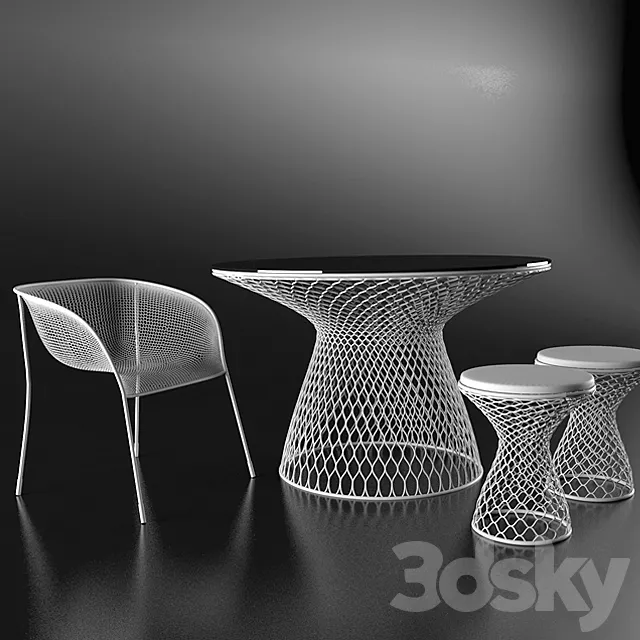 table + chairs (garden) 3ds Max