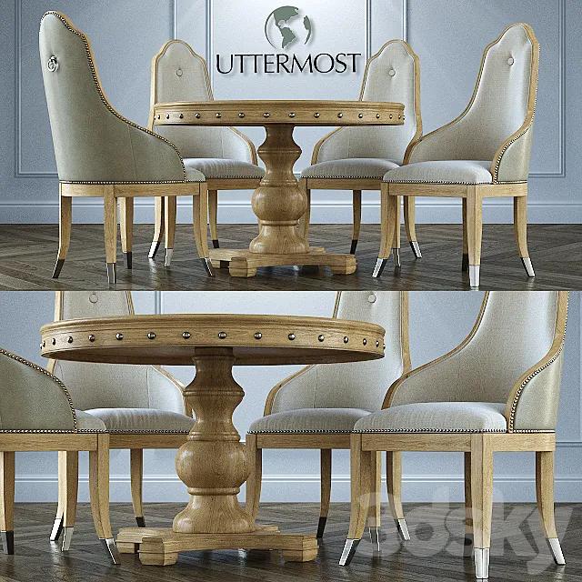 Table + chairs Uttermost Sylvana 3ds Max