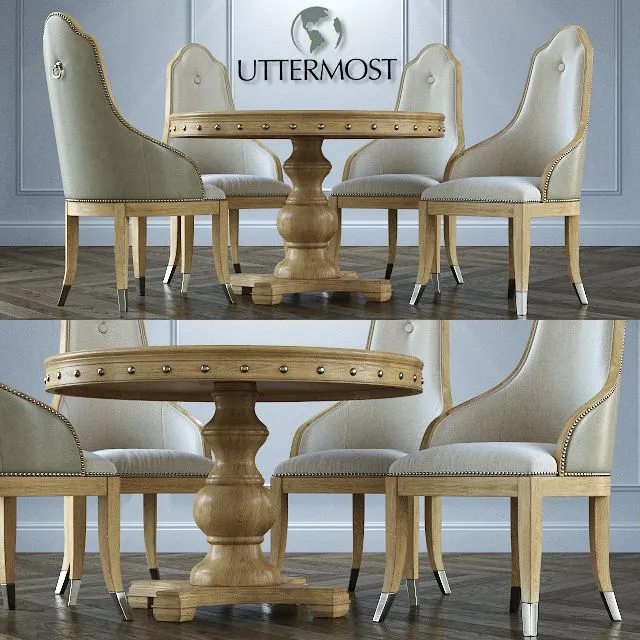 Table + chairs Uttermost Sylvana 3dsMax Model
