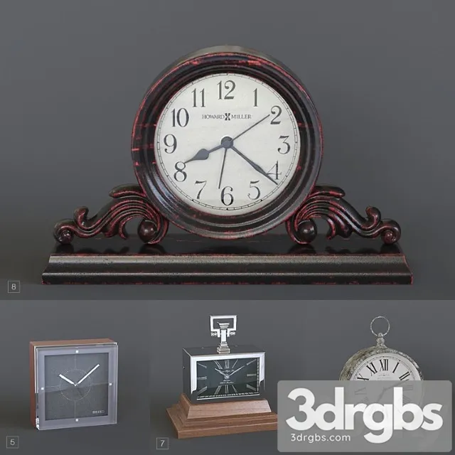 Table Clock Pack 02 1 3dsmax Download
