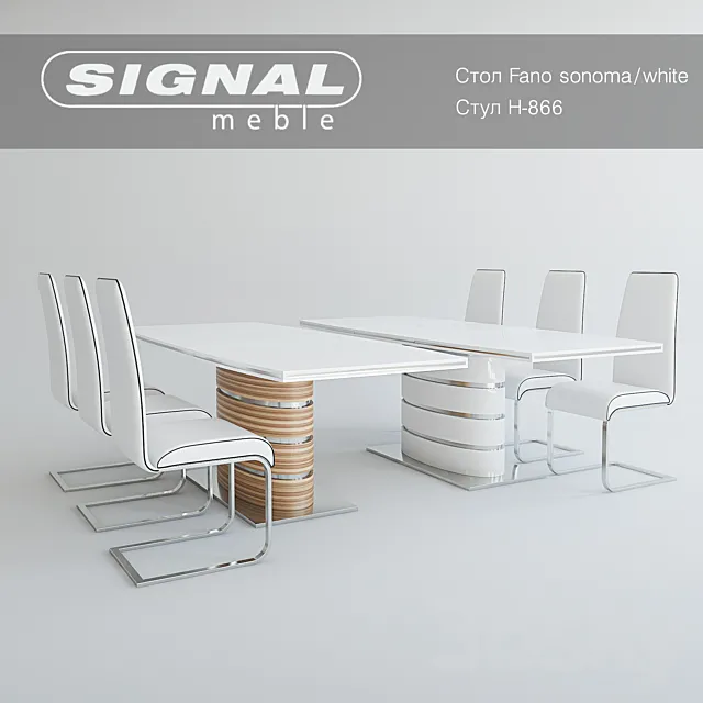 Table FANO sonoma _ white chair H-866 Signal 3DSMax File