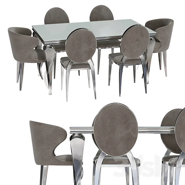 Table Flavia and chairs 3dsMax Model