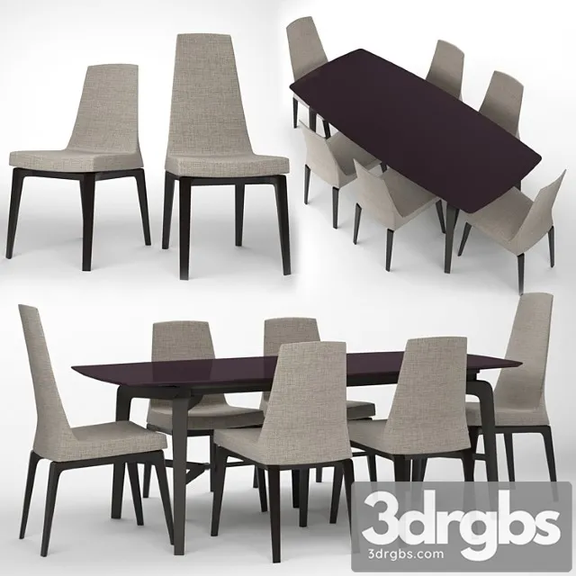 Table giorgetti blade and chairs giorgetti ala 2 3dsmax Download