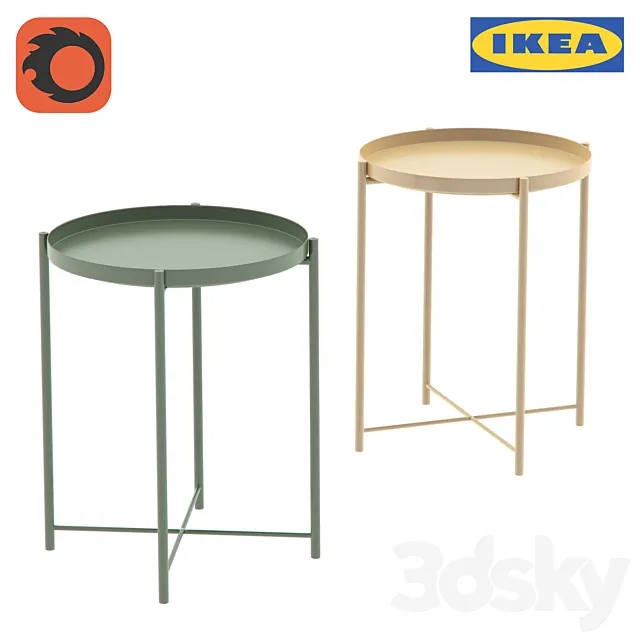 Table Gladio _ Gladom Tray table Ikea green yellow 3DS Max Model