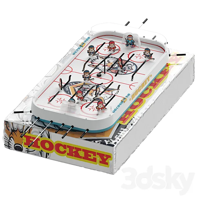 table hockey game with box 3dsMax Model