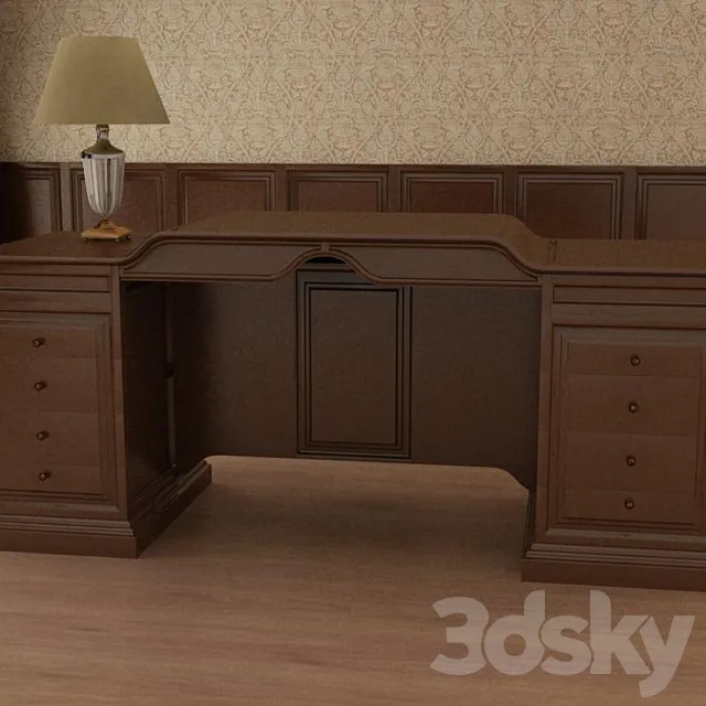 Table in the Cabinet in a classic style 3DS Max Model