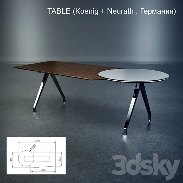 Table (Koenig + Neurath Germany) 3DS Max Model