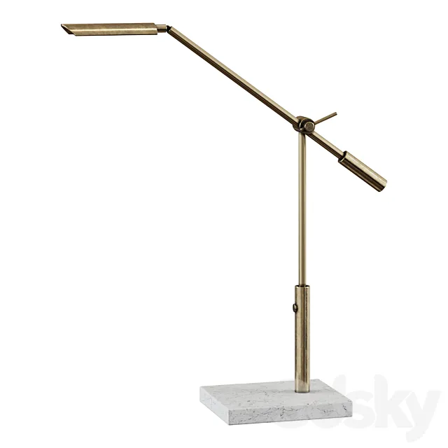 Table lamp Adjustable Brass LED Desk Lamp work lamp 3ds Max