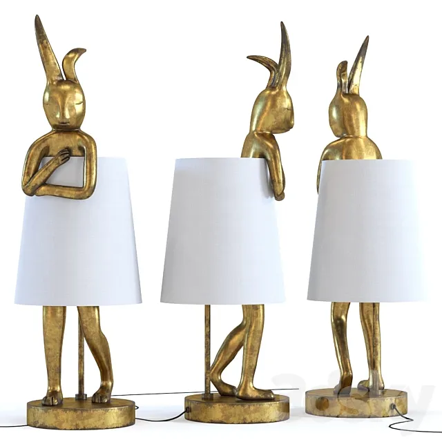 Table Lamp Animal Rabbit Gold 3ds Max