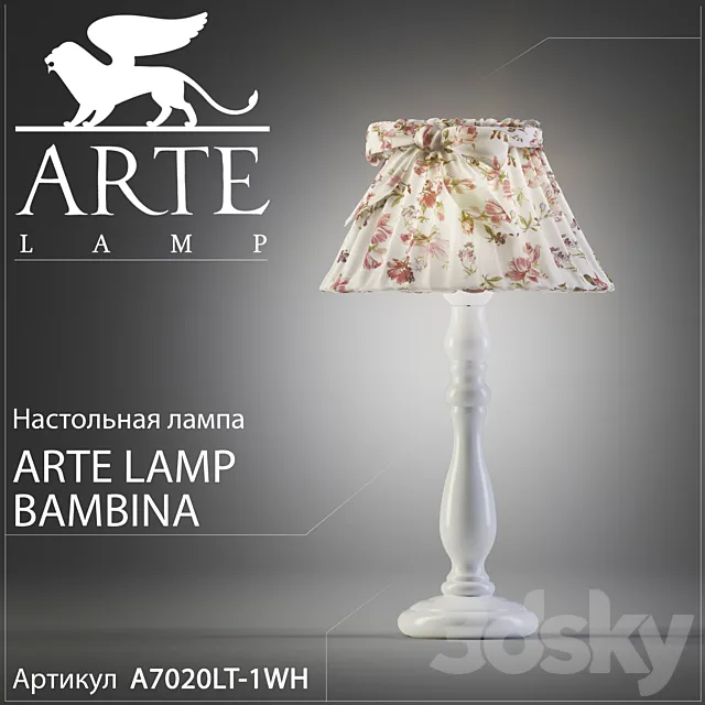 Table lamp Arte Lamp Bambina A7020LT-1WH 3DSMax File