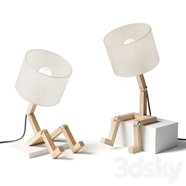 Table lamp artistic Trisdar robot 3DSMax File