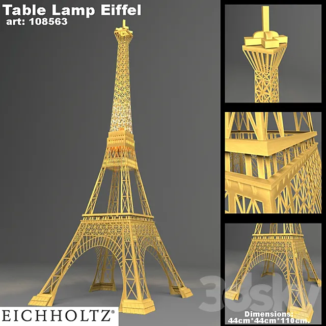 Table Lamp Effil 3ds Max