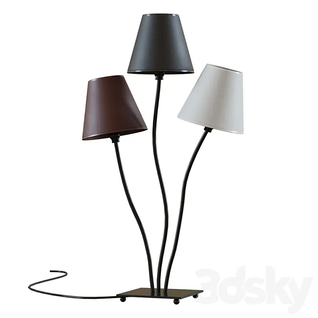 Table lamp Flexible Flexible collection 40 * 67 * 16 Steel Cotton Black Brown White 3ds Max