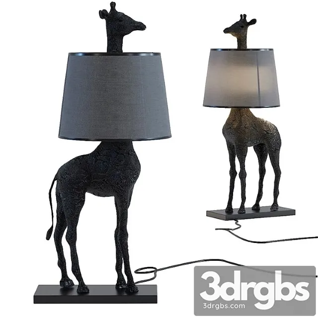 Table lamp giraffe mat black
