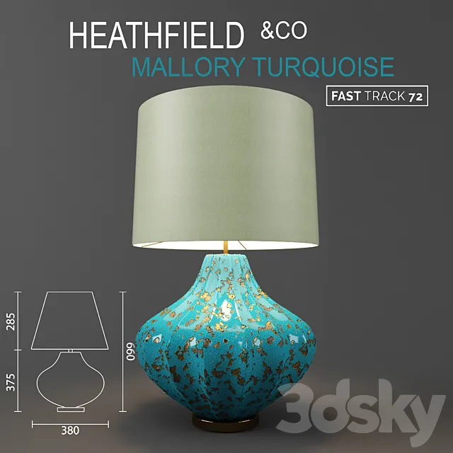 Table lamp HEATHFIELD & Co Mallory Turquoise 3DSMax File