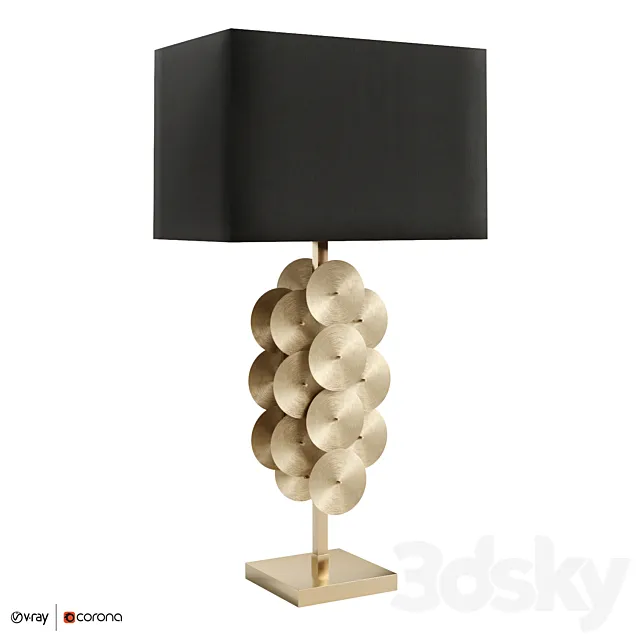 Table Lamp Puzzle Circles 3DS Max Model