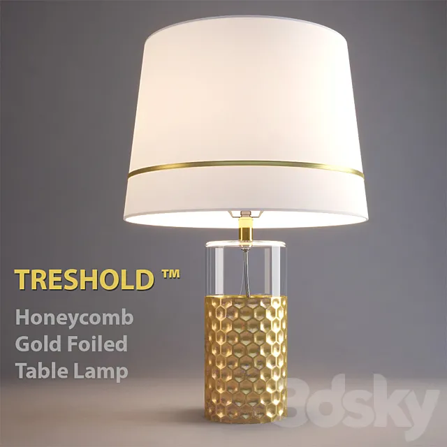 Table Lamp Threshold Honeycomb Gold Foiled Table Lamp 3DS Max Model