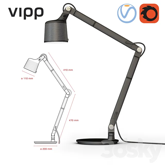table lamp VIPP 3DSMax File