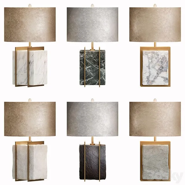 Table Lamp With Stone Set 1 3dsMax Model