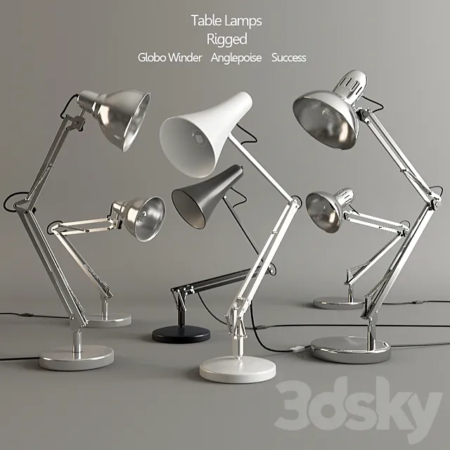 Table lamps (rigged) 3DSMax File