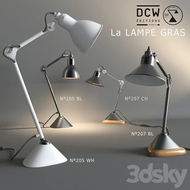 Table light n02 "La Lampe GRAS" 3DS Max