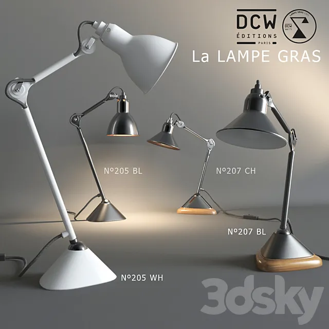 Table light n02 “La Lampe GRAS” 3DSMax File