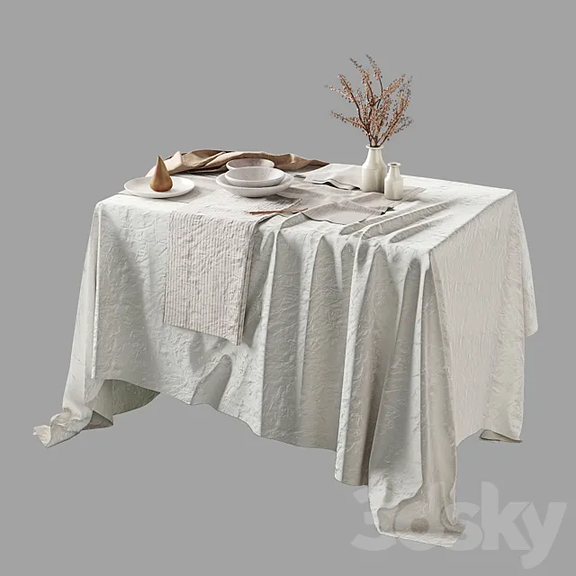 Table Linen Sets 3ds Max