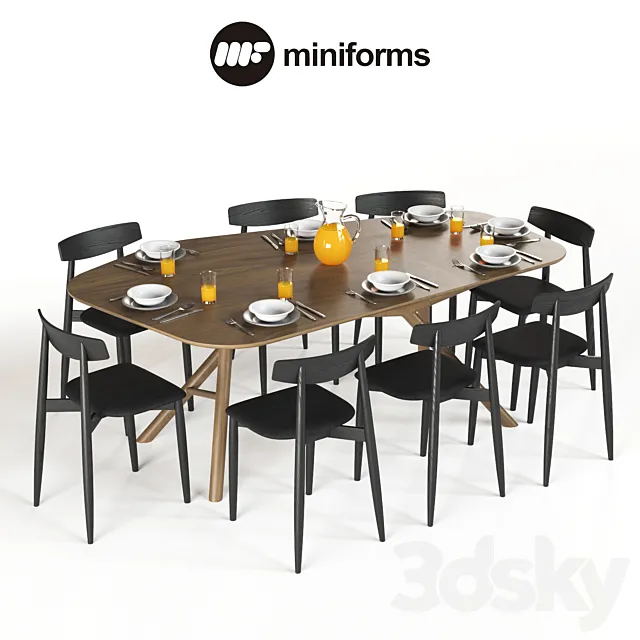 Table Miniforms OTTO & Chair Miniforms Claretta 3ds Max