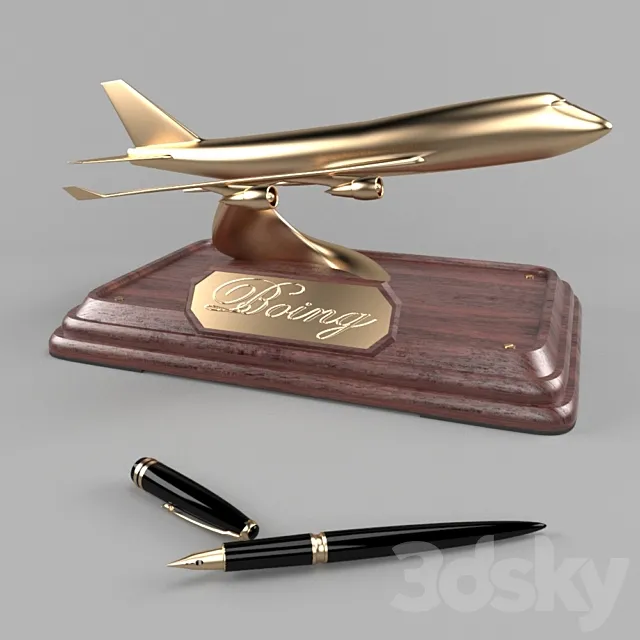 Table model of the Boeing aircraft 3DS Max Model