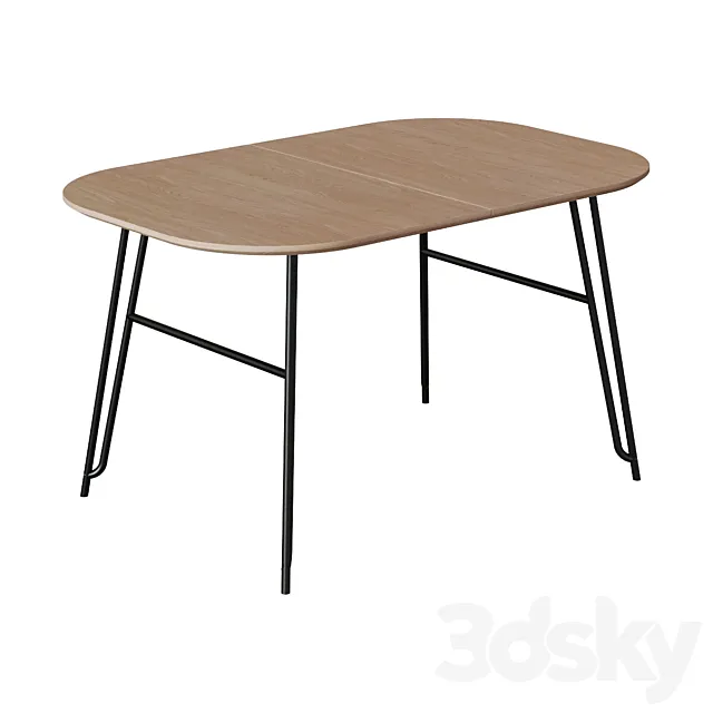 Table Novaks 140 (220) x90 black natural veneer 3DS Max Model